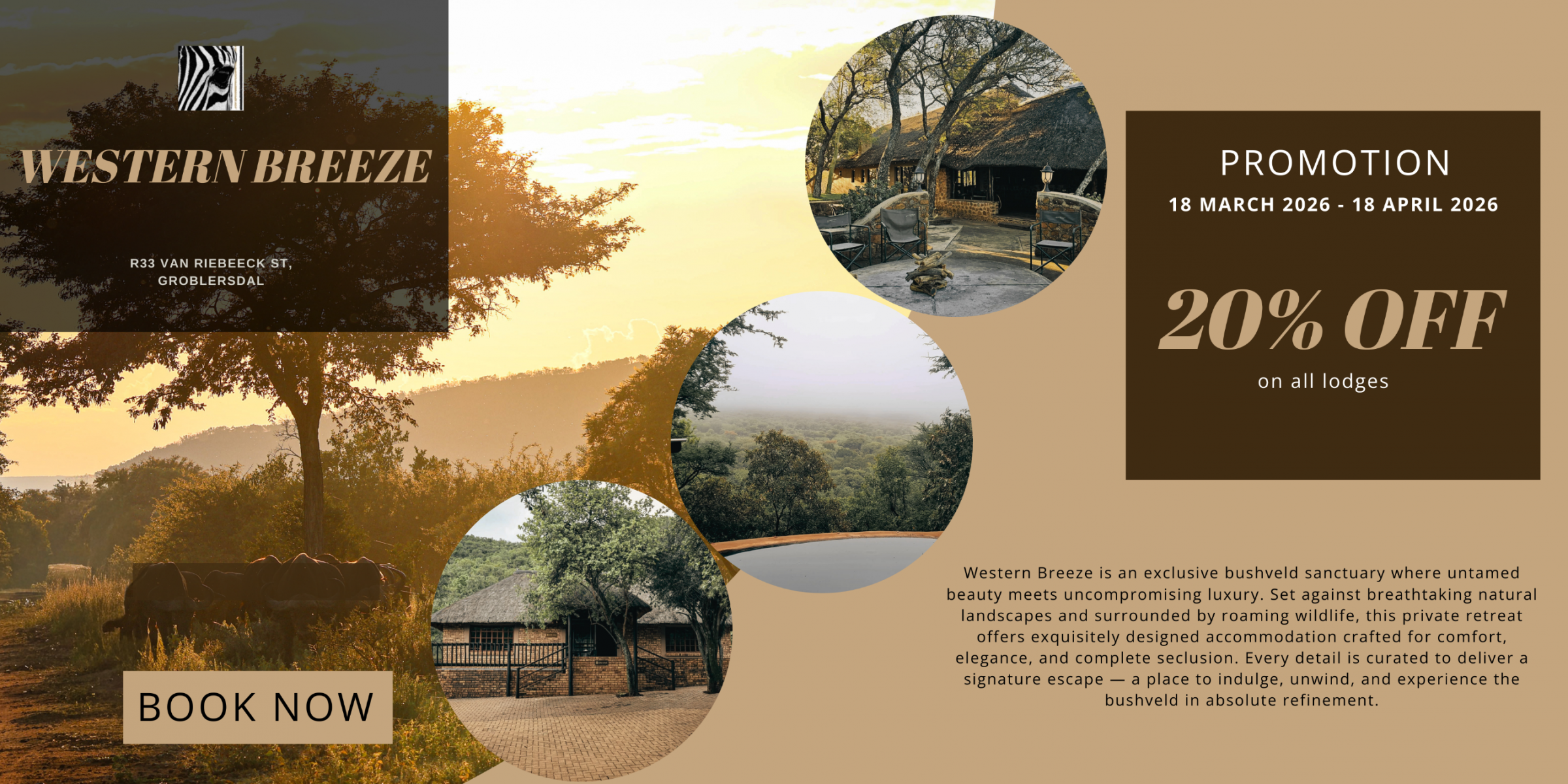 safari lodge exterior thatched